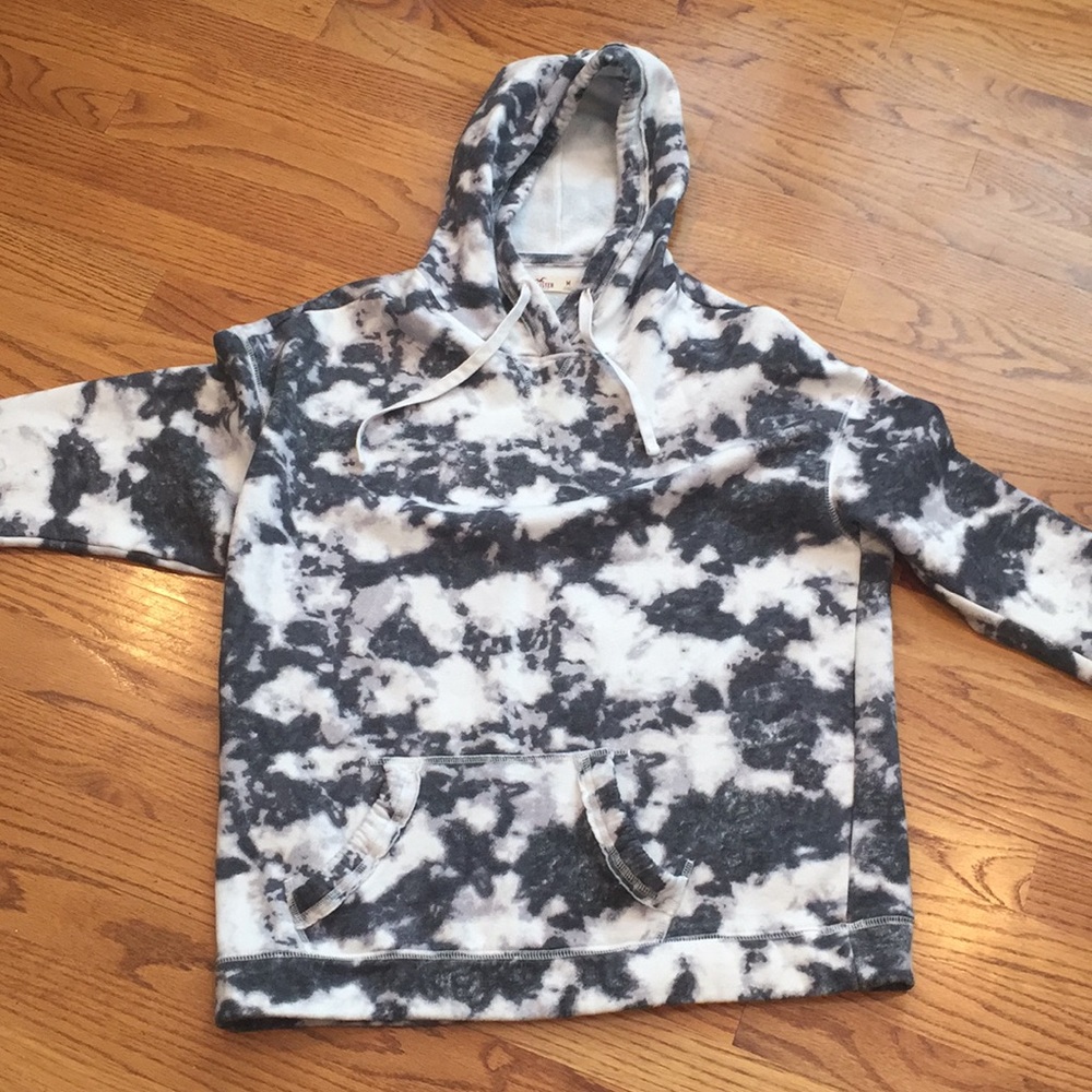 Gray and white hollister hoodie
